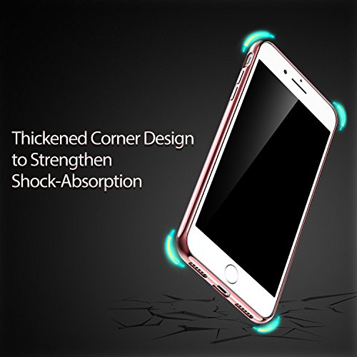 Funda iPhone 8  iPhone 7  ESR Funda Transparente Suave TPU Gel  Ultra Fina   Protecci  n a Bordes y C  mara   Compatible con Carga Inal  mbrica  Enjaca Perfecta para Apple iPhone 7 Nuevo iPhone 8 4 7  2017 -Oro Rosa