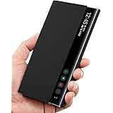 Suhctup Custodia Pelle Compatibile per Samsung Galaxy Note 10 Plus, Galaxy Note 10 Plus Flip, Ultra-Sottile Clear View Specch