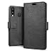 Produktbild HDRUN Samsung Galaxy M20 Hülle - Premium PU Leder Flip Tasche Case mit Kartensteckplätzen und Ständerfunktion Schutzhülle Handyhüllen Kompatibel mit Samsung Galaxy M20, Schwarz