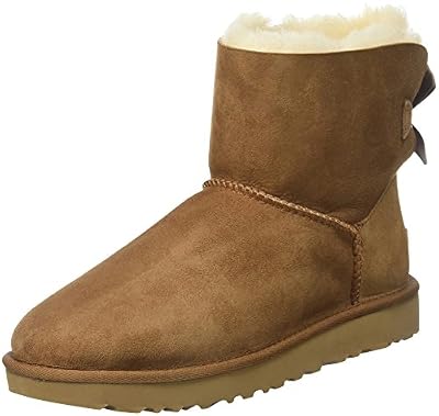 UGG Mini Bailey Bow, De Mouton Pluie Bottes Femme, Marron (Chestnut), 39 EU