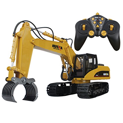 Hugine 16 Channel 2.4G Alloy RC Timber Grab Excavator Crawler Remote Control Construction Engineer Truck Toy