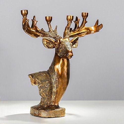 LUXURYDREAM Exquisite Vintage Luxury Elegant Euorean Pastoral Handmade Style Table Centerpiece, Kitchen Decoration Resin Made Candlestick,Candleholder , Gold