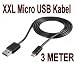 Produktbild Energmix® XXL- Ladekabel USB Kabel MICRO USB für das Huawei Ascend P6 Aufladekabel @Energmix®