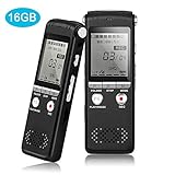 Juonjee Enregistreur Vocal numérique Enregistreur Bruit Lecteur Audio Automatique Réduction Séminaire Entretien avec la préservation de Documents 16gb Multifonctions Mp3
