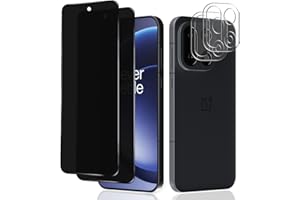 Euukzzea 2+2 Pezzi Privacy Vetro Temperato per OnePlus 15, Anti-Spy Pellicola Protettiva con Protezione Obiettivo Fotocamera, Durezza 9H Protettivo Film Anti Graffio Senza Bolle