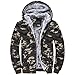 Produktbild Mens Hoodie Winter Camouflage Warmer Fleece-Reißverschluss Outwear Mantel Top Hosen Sets (XL, Armeegrün)
