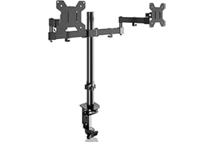 Bracwiser Soporte Monitor Doble de 13-27 Pulgadas VESA 75/100mm, Ajustable en Altura Brazo Monitor Doble, Giro Giratorio Inclinable - MD7442