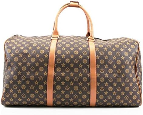 UNISEX Gym Duffle Holdal Bags Travel Weekend Bag Sports Bags Printed Plain (Brown Star)