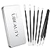 ElleSye Blackhead Remover, 5 + 1 Spot Remover Kit, Comedone Pimple Extractor, Blemish Acne Treatment Tool with Curved Tweezer, Stainless Steel Handle and Silver Metal Case