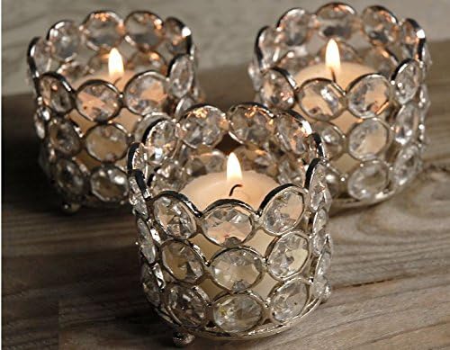 Simcs Handicrafts Wholesale Bulk 48 Pcs Lot Glass Crystal Tealight Votive Candle Holders Wedding Centrepieces Cups