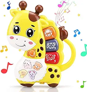 PLUSPOINT Educational Toy - Baby Musical Toy - Light Up Toy Piano - Crib Music Toy for Babies and Toddlers - Toy Keyboard has Keys - Perfect Toys for 2 Year Old Boys and Girls (Giraffe Piano)