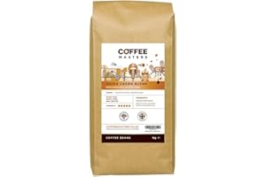 Coffee Masters Super Crema Espresso Coffee Beans 1kg - Intensely Strong Dark Roasted Blend of Arabica and Robusta Whole Coffee Beans - Ideal for Espresso Machines