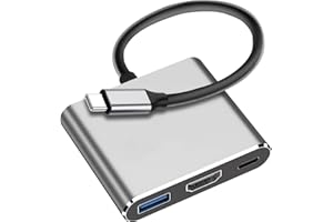 BAOLONGKING Wieloportowa przejściówka USB C na HDMI, 4K HDMI i USB 3.0, USB C PD100W, szybkie ładowanie złącze, adapter do MacBook Pro, iPad Pro, Chromebook, Dell XPS, Surface,