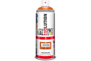Pintura spray Acrílica Brillo PINTYPLUS EVOLUTION 520cc Pure orange Ral 2004, Estándar