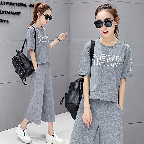 QNQA Women's casual jogging suit, jogging set, lovers' set,XL,gray