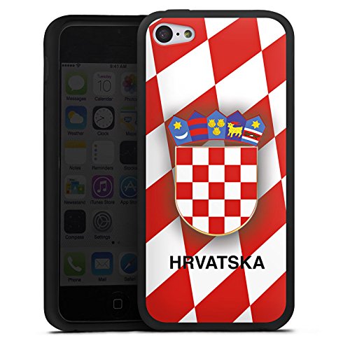 Apple iPhone 5c Hülle Silikon Case Schutz Cover Kroatien EM Trikot Fußball Europameisterschaft
