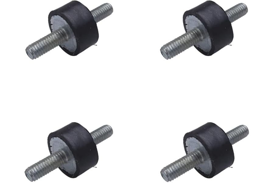 Rubber Bobbin Mounts M6 20x15mm Male/Male Anti-Vibration Isolator Mounts Air Compressor Pump Shock Absorber Cylindrical Damper (M6 Thread x 15mm I - 20mm D x 15mm H)