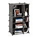Produktbild Relaxdays Regalsystem Steckregal mit 8 Fächern, flaches Standregal für das Büro, Kunststoff Allzweckregal, schwarz