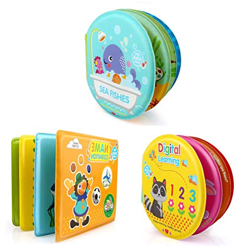 Flormoon Livres de Bain pour bébé Éducatif Imperméable Livres en Plastique pour Le Bain bébé pour Les Tout-Petits Nourrissons Enfants garçons et Filles