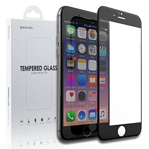 Ganvol Panzerglasfolie Apple iPhone 6 / 6S 3D Touch kompatible Hartglas Glasfolie (Es schützt den ebenes Display und gekrümmten Rand), schwarz - 7