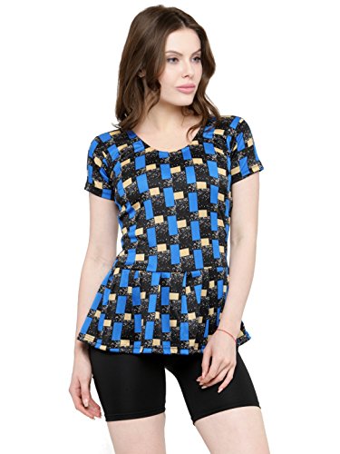 N Gal Women Frock Style Blue Print Half Sleeves Shorts