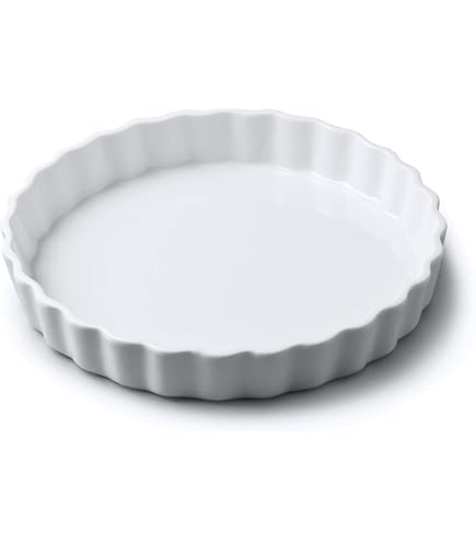 Keramik-Kuchenform 22,9 Cm – Tiefe Backform Für Quiche & Kuchen, Ofenfest, Spülmaschinengeeignet, Gebrochenes Weiß
