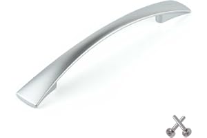 BEDROOMS PLUS Taper Bow Kitchen Cabinet Door Handle, Cupboard Drawer Bedroom Furniture Handles 128mm Aluminium
