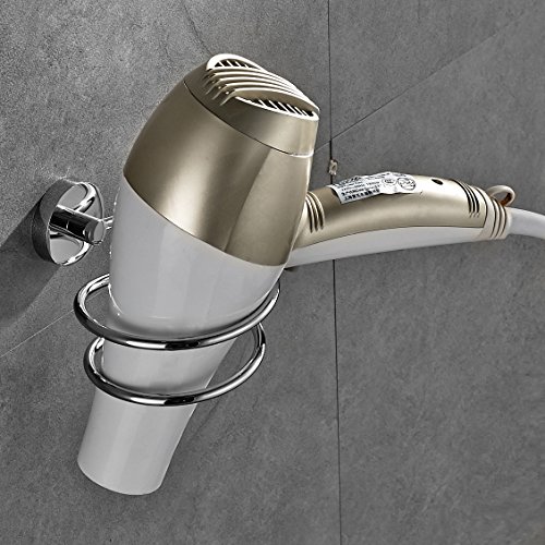 Rovate® Chrom Fönhalter Edelstahl Haartrocknerhalter Halter für Ihre Fön Bad - 2