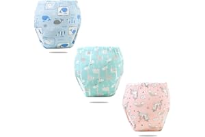 FedMois Culotte Apprentissage Propreté Garcon Fille Culotte d'apprentissage Enfant Lavable, Lot de 3