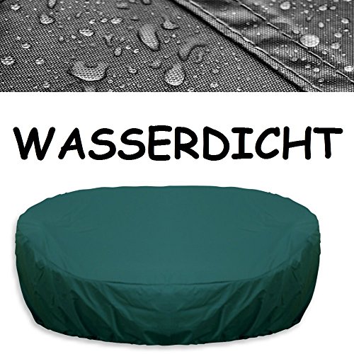 Sonneninsel Abdeckung Ø 230cm WASSERDICHT GRÜN PREMIUM Abdeckplane Plane Hülle Rattan Möbel