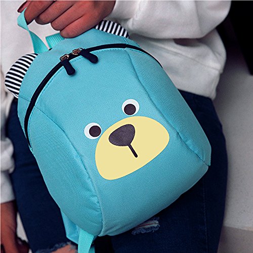 FRISTONE Mini-sac à dos école Maternelle Enfant Bébé Filles tout-petit Sac Garçons Kindergarten Backpack Toddler avec sangles de sécurité,Bleu