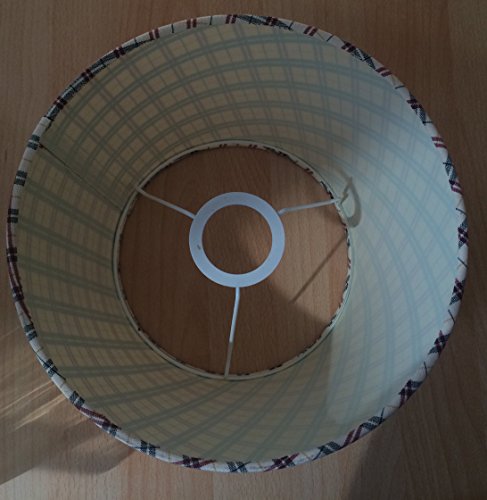 Ersatzschirm Oxford , E14 Schirm ,Glas ,Lampenschirm ,Ersatzglas ,Landhaus Aufsteckschirm , Stoffschirm, kariert - 3