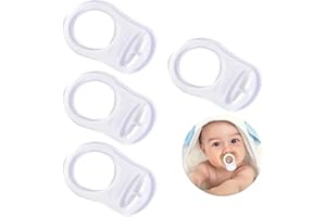 DLPRK 4 szt. silikonowy przycisk pierścień, adapter do mocowania smoczka, silikonowy pierścień adaptera z klipsem, uchwyt na smoczek, adapter smoczka mam, klips do smoczka (przezroczysty)