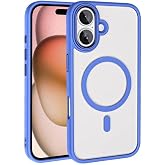 متوافق مع حافظة Zore Apple iPhone 16 Plus، غطاء سيليكون Zore Chrome M-safe باللون الأزرق مع ميزة الشحن اللاسلكي