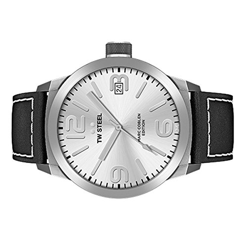TW Steel Marc COBLEN Edition with Leather Strap 45 MM SILVER/BLACK TWMC24