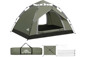 OUTSETTER Camping Tent, Instant Pop Up Tent, Dome Large Lightweight 4 Seasons Tent,with Removable Outer Tarpaulin & Carry Bag,Easy Set-Up for Camping Hiking