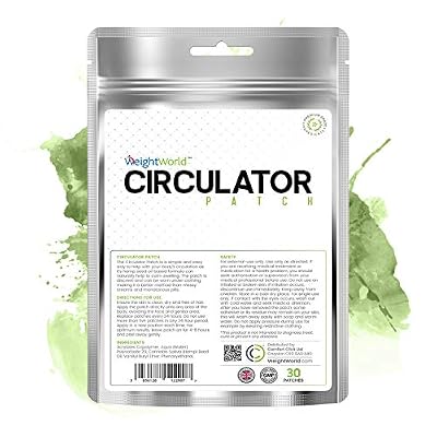 WeightWorld Patchs Circulation - 30 Patchs Naturels Transdermiques au Chanvre - Circulation Sanguine - Jambes Lourdes - Problèmes Circulatoires - par WeightWorld