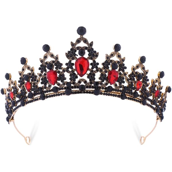 Corona Barocca Nera Vintage - Tiara Regina Per Matrimoni, Halloween E Feste