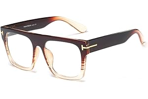 Jurchio Unisex Klassische Brille für Herren und Damen | Platz Brillengestell im Vintage-Look | Ohne Stärke Klarglas Gläser Glasses mit Brillenetui