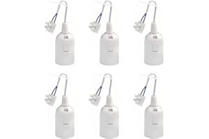 LbsAMP 6 Piezas Casquillos para Bombillas E27 Adaptador de Bombillas 4A 250V Portalámparas E27 Base de Bombilla de Plástico para Cocinas de Oficinas Habitación Iluminación (Max. 60W) - Blanco