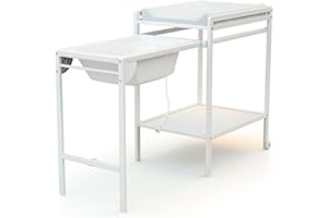 AT4 - Fasciatoio con Vaschetta ESSENTIEL legno - Bianco - 147,5 x 58 x 94 cm