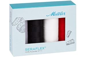 GIORGETTI STRASS Amann Seraflex Filo elastico per cucire 4 x 130m bianco nero rosso grigio