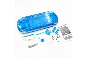GGZONE Full housing case Shell con pulsanti viti cacciaviti per Sony PSP 3000 3001 3002 3003 3004 Clear Blue