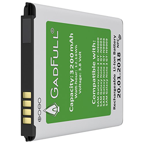 GadFull® Akku für Samsung Galaxy Note 3 | 2018 Baujahr | Entspricht dem Original EB-B800BE Lithium-Ionen-Akku der Modelle GT-N9000 | GT-N9005 | GT-N 9006 | GT-N9009 | Ersatz Handy-Akku für Ihr Smartphone | Perfekt als Ersatz-Akku reviews GadFull® Akku für Samsung Galaxy Note 3 | 2018 Baujahr | Entspricht dem Original EB-B800BE Lithium-Ionen-Akku der Modelle GT-N9000 | GT-N9005 | GT-N 9006 | GT-N9009 | Ersatz Handy-Akku für Ihr Smartphone | Perfekt als Ersatz-Akku