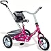 Produktbild Dreirad Fahrrad 2 in 1 mit abnehmbarer Schiebestange aus Metall, Kettenantrieb, mit Sicherheitsgurt und Kippwanne, Pedal-Freilauf und Lenkeinschränkung, Pink Baby Trike, Schiebewagen ab 16 Monate Zooky Rosa, höhenverstellbarer Sitz Kinder Schubstange Pink