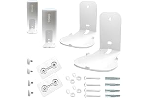 EMAQUIN Support mural pour Sonos Roam (métal robuste, finition peinture durable, facile à installer sur le mur, compatible avec Sonos Roam, lot de paires, blanc)
