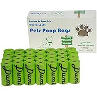 Dumi Bolsas para Caca de Perro, 420 Unidades, Bolsas de residuos para Perros, respetuosas con el Medio Ambiente y biodegradables, a Prueba de Fugas, extragrandes Gruesas y Fuertes (Verde)