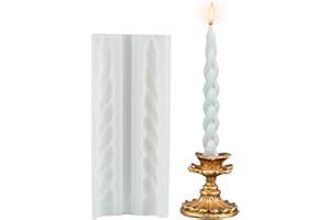 KEHO KEHO KEHONGDUN Spiral Taper Candle Moulds for Candle Making, Long Twisted Silicone Candle Moulds Pillar Candle Molds 3D Twisted Candlestick Silicone Moulds for Candlelight Dinner Valentine's Day Home Decorations