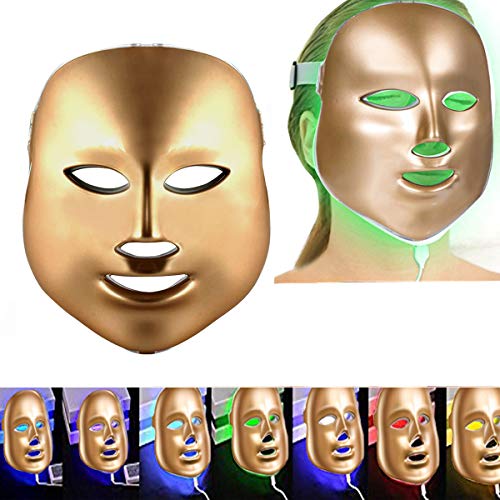 MXIN 7 Couleurs LED Photon Therapy faciales Traitement de la lumière beauté Soins beauté Anti vieillissement, Rides, collagène Anti-âge Masque de beauté supprimer la Ligne Fine et rétrécir Les Pores.