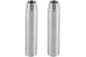 Laroal 2 Pcs Tap Extension 100mm G1/2 Inch Water Connection Extension DN15 Thread Extension Shower Head Extension For Taps Angle Valves, Shower Heads